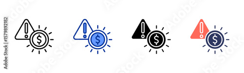 Risk icon sheet multiple style collection