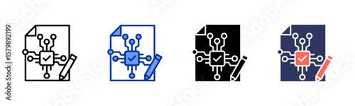 Smart Contract icon sheet multiple style collection
