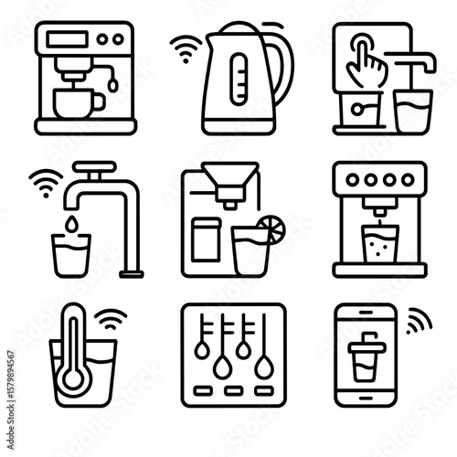 Maker icon selector flavor touch dispenser icons juice beverage coffee smart tap