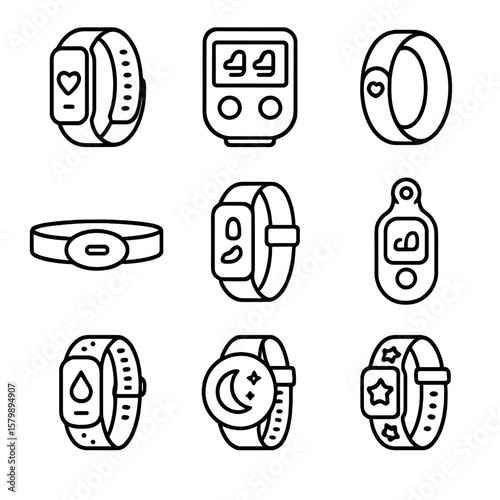 Icons activity vector chest ankle icon monitor step waterproof tracker fitness digital