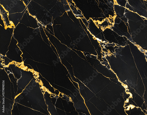 Luxury black and gold marble texture background vector. panoramic marbling texture design
1