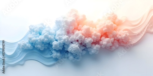 Abstract gradient cloudscape with smooth flowing elements transitioning colors with bright