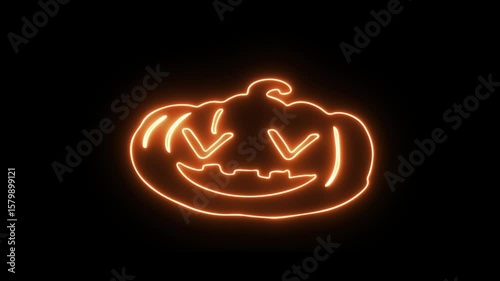 a neon animation hd Jack-o'-lantern images are usually used for Halloween celebrations