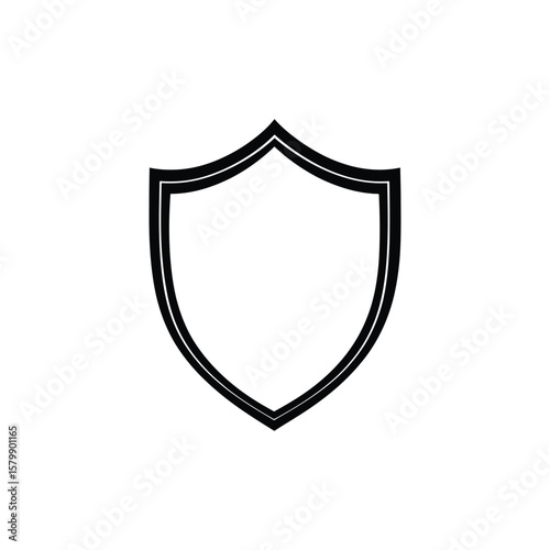 Free Download Shield Icon with Black Outline on White Background Security Symbol - GFXLoad