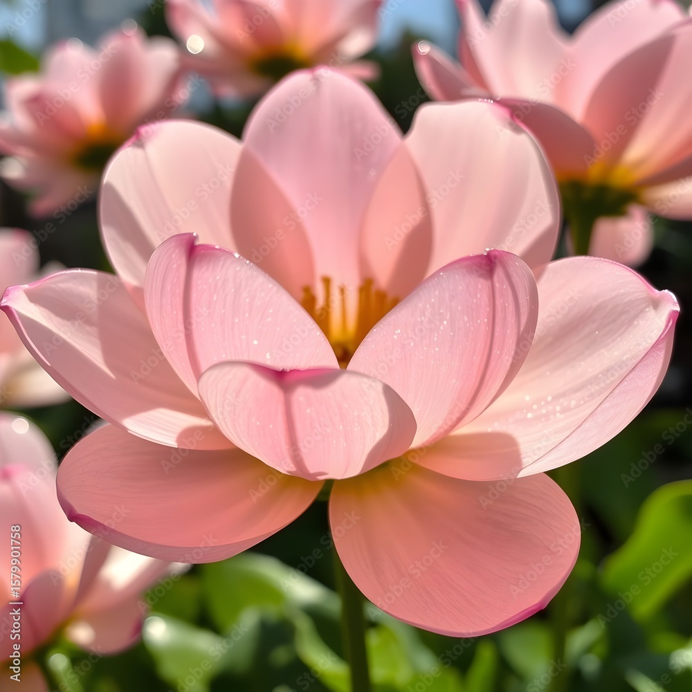 Fototapeta premium Transparent petals catching light like stained glass.