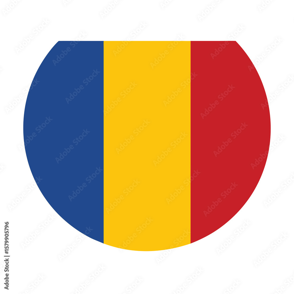 Fototapeta premium romania flag button