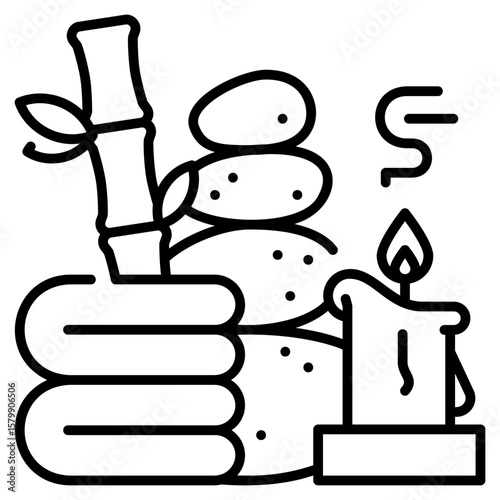 Relaxing Spa Line Icon
