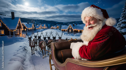 Santa Claus in his sleigh
