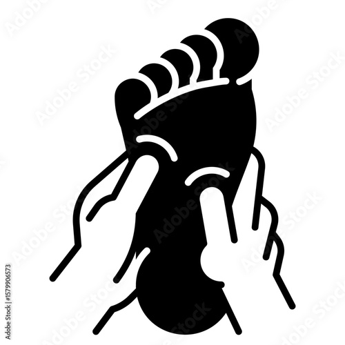 Relaxing Foot Massage Black Fill Icon