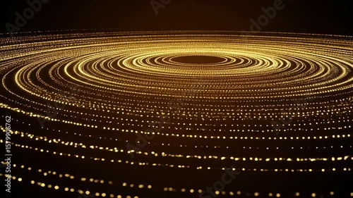 Golden Spiral Galaxy: Abstract Art of Light and Particles