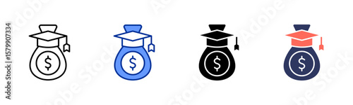 Tuition icon sheet multiple style collection