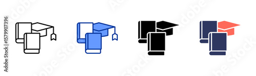 Academic icon sheet multiple style collection