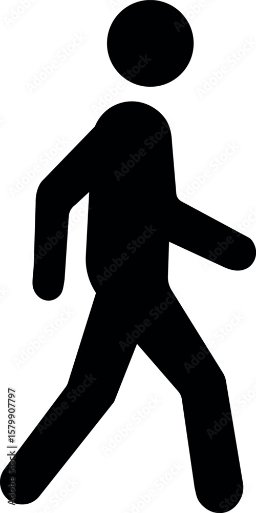 Obraz premium シンプルな歩きの移動手段交通手段のシルエットアイコン