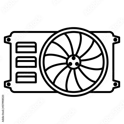 Single car spare part clean line icon mechanic outline element abstract symbol for vehicle service garage workshop maintenance