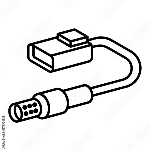 Single car spare part clean line icon mechanic outline element abstract symbol for vehicle service garage workshop maintenance