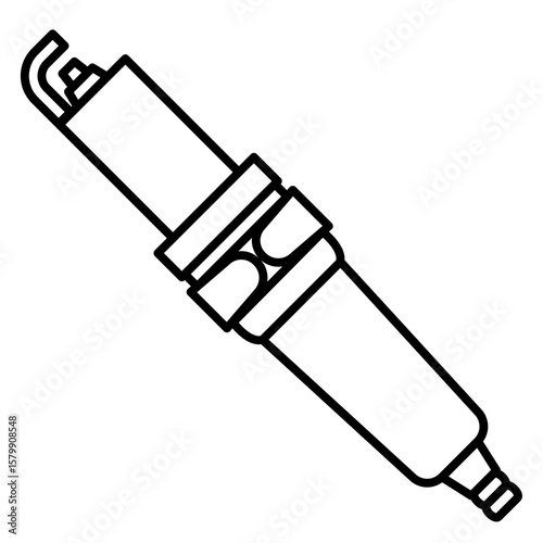 Single car spare part clean line icon mechanic outline element abstract symbol for vehicle service garage workshop maintenance