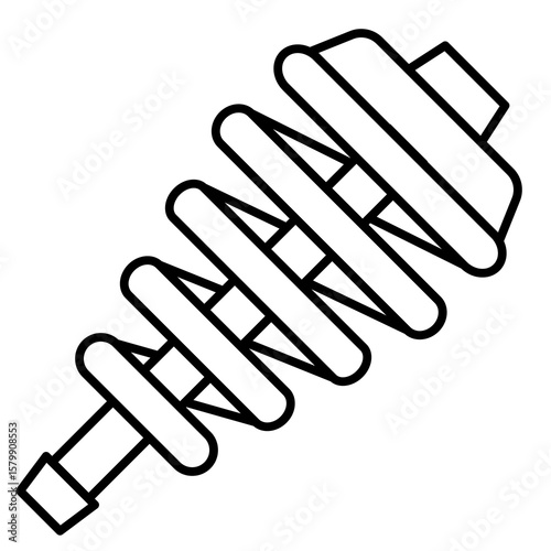 Single car spare part clean line icon mechanic outline element abstract symbol for vehicle service garage workshop maintenance