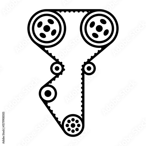 Single car spare part clean line icon mechanic outline element abstract symbol for vehicle service garage workshop maintenance