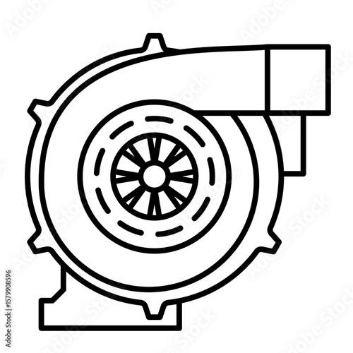 Single car spare part clean line icon mechanic outline element abstract symbol for vehicle service garage workshop maintenance