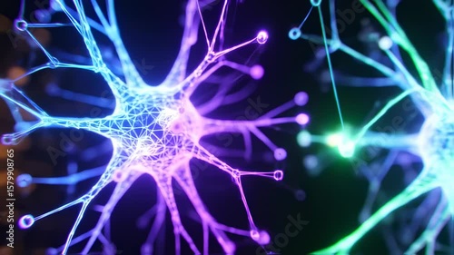 Dynamic Neuron Network Connection Animation Background Visualization Concept