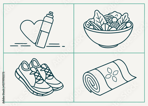 vector set of medical icons with stethoscope