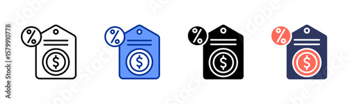 Tariff icon sheet multiple style collection