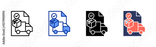 Delivery Documents icon sheet multiple style collection