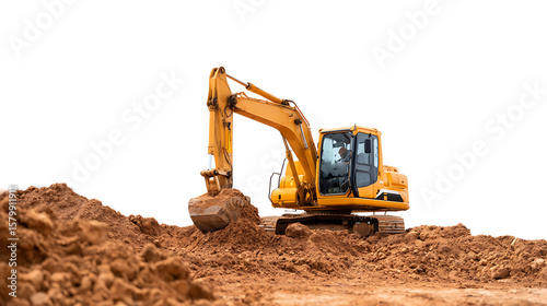 p3685236 230 Excavator and bulldozer loader close-up on a white isolated background.Construction equipment for earthworks. element for design. Rent of modern construction equipment. 10263315 1