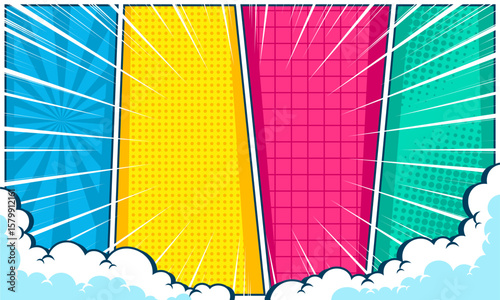 Blank comic pop art cartoon background design 