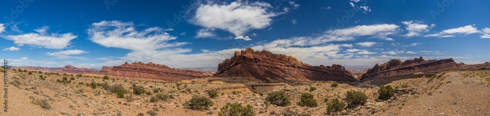 Fototapeta premium Black Dragon Canyon panorama with light clouds