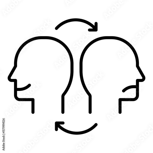 Mood Swing and Emotional Imbalance Icon. Vector Line Icon