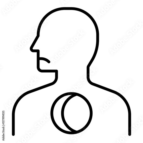 Emptiness and Numbness Icon. Vector Line Icon