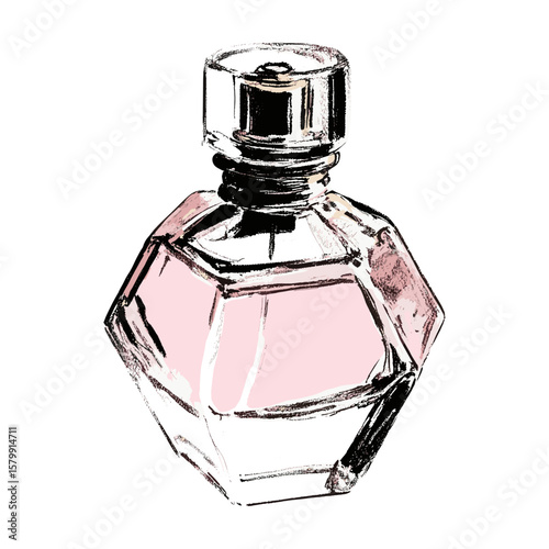 Perfume bottle elegant pink illustration vector