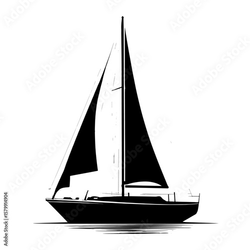 Sailing boat illustration silhouette sailboat vector