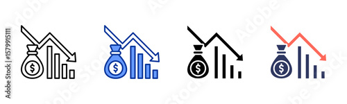 Reduction icon sheet multiple style collection