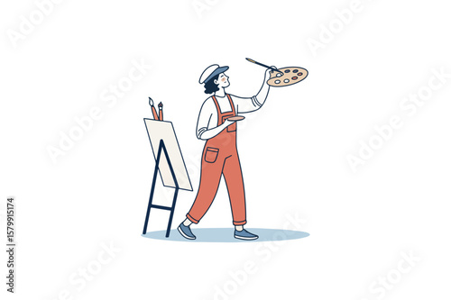 Artist vector on-white background.02