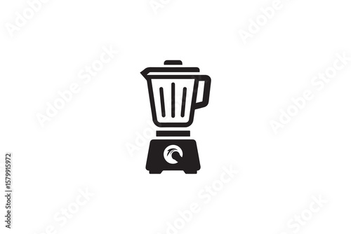 Minimalist Black and White Blender Icon Kitchen Appliance Silhouette Style for Smoothies and Food Preparation Simple and Clean Design silhouette