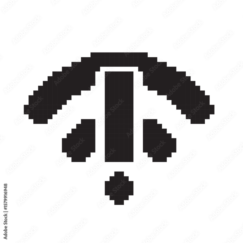 Naklejka premium wifi interference pixel art vector illustration on isolated background.
