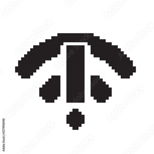 wifi interference pixel art vector illustration on isolated background.