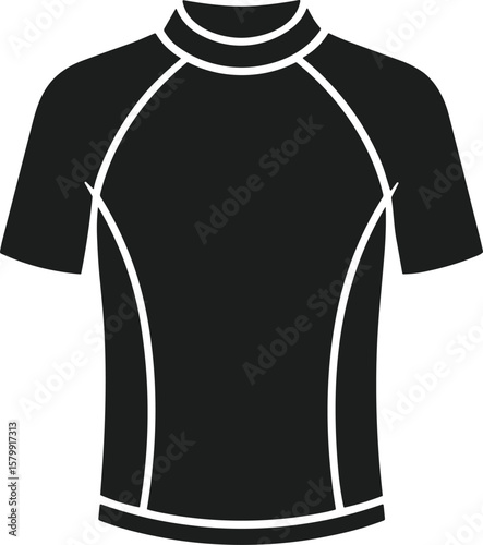Rash Guard Silhouette – Short Sleeve Swim Shirt Vector Illustration