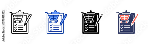 Shopping List icon sheet multiple style collection