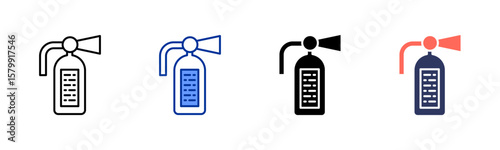 Fire Extinguisher icon sheet multiple style collection
