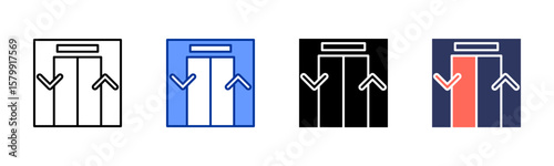 Elevator icon sheet multiple style collection