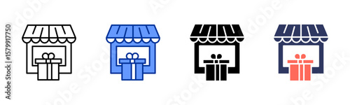 Gift Shop icon sheet multiple style collection