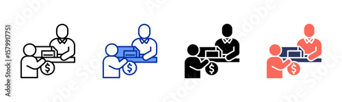 Billing Counter icon sheet multiple style collection