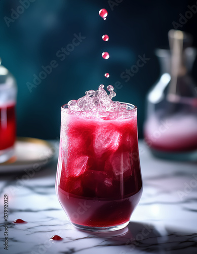 Wallpaper Mural Refreshing Berry Drink with Ice Splash Torontodigital.ca