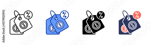 Tariff icon sheet multiple style collection