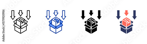 Packaging icon sheet multiple style collection