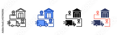 Shipping icon sheet multiple style collection