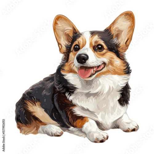A dog sticker animal corgi pet vector